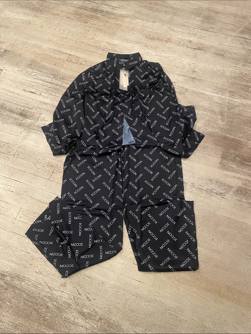ICCON Black Logo-Print Men's pajamas lounge Set